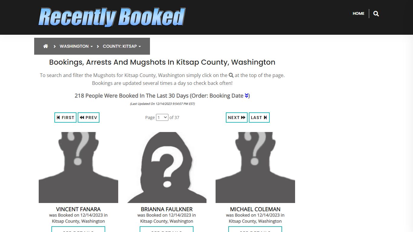 Bookings, Arrests and Mugshots in Kitsap County, Washington